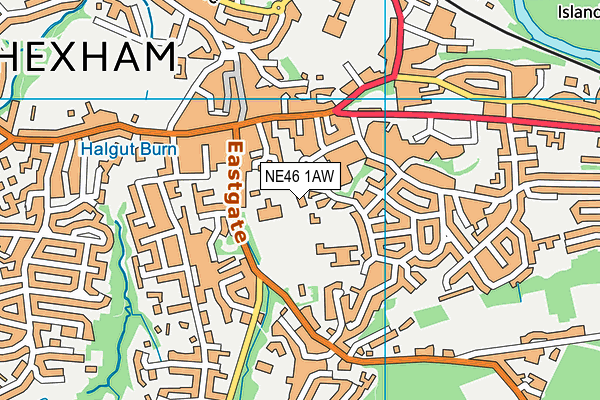 NE46 1AW map - OS VectorMap District (Ordnance Survey)