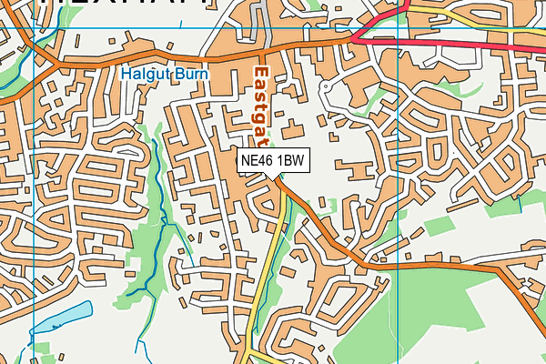 NE46 1BW map - OS VectorMap District (Ordnance Survey)