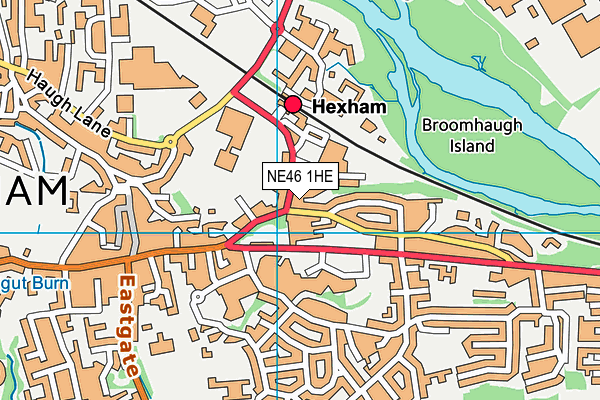 NE46 1HE map - OS VectorMap District (Ordnance Survey)