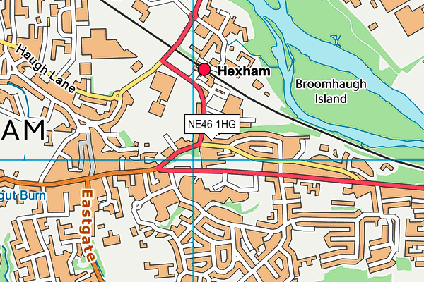 NE46 1HG map - OS VectorMap District (Ordnance Survey)