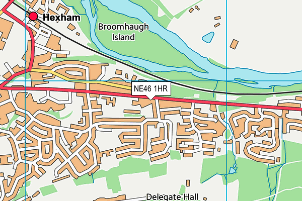 NE46 1HR map - OS VectorMap District (Ordnance Survey)