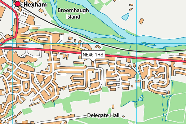 NE46 1HS map - OS VectorMap District (Ordnance Survey)