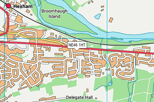 NE46 1HT map - OS VectorMap District (Ordnance Survey)