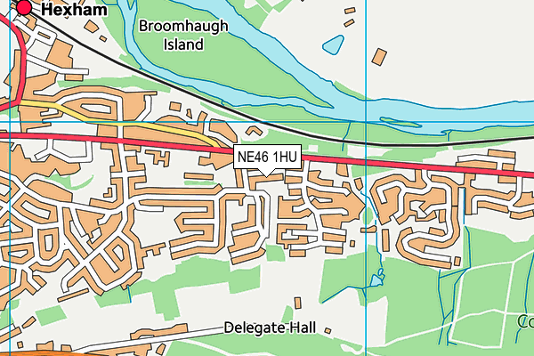 NE46 1HU map - OS VectorMap District (Ordnance Survey)