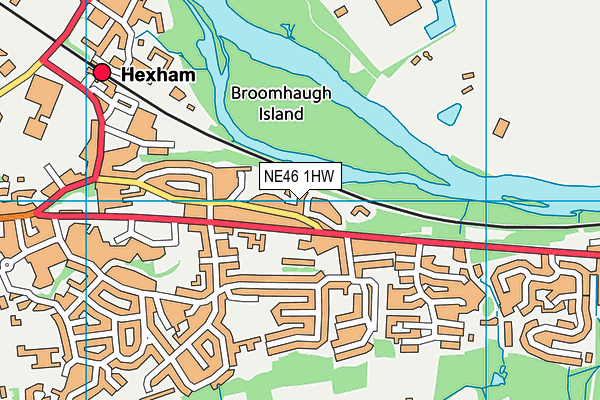 NE46 1HW map - OS VectorMap District (Ordnance Survey)