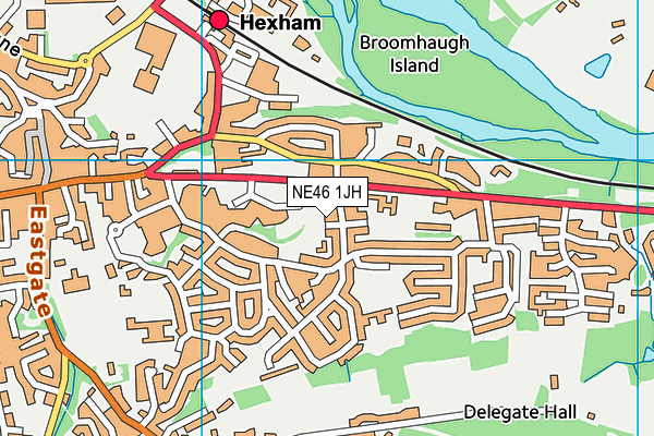 NE46 1JH map - OS VectorMap District (Ordnance Survey)