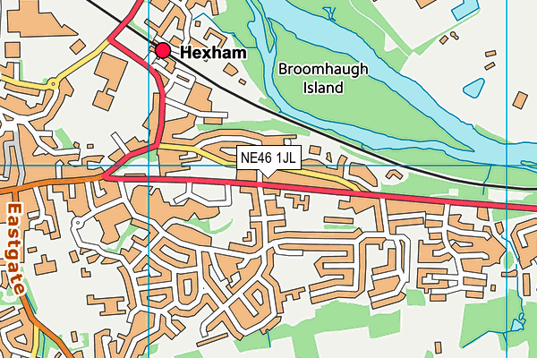 NE46 1JL map - OS VectorMap District (Ordnance Survey)