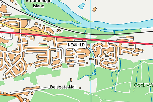 NE46 1LD map - OS VectorMap District (Ordnance Survey)