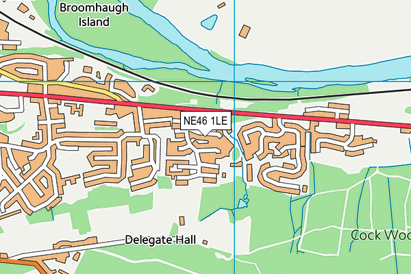 NE46 1LE map - OS VectorMap District (Ordnance Survey)