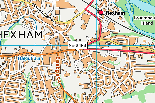 NE46 1PB map - OS VectorMap District (Ordnance Survey)