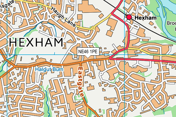 NE46 1PE map - OS VectorMap District (Ordnance Survey)