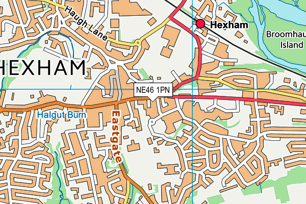 NE46 1PN map - OS VectorMap District (Ordnance Survey)