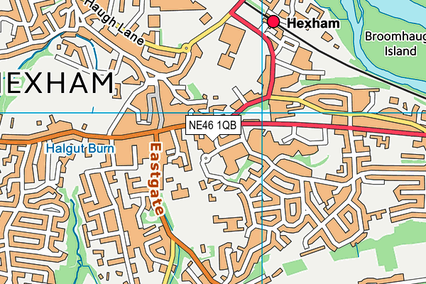 NE46 1QB map - OS VectorMap District (Ordnance Survey)