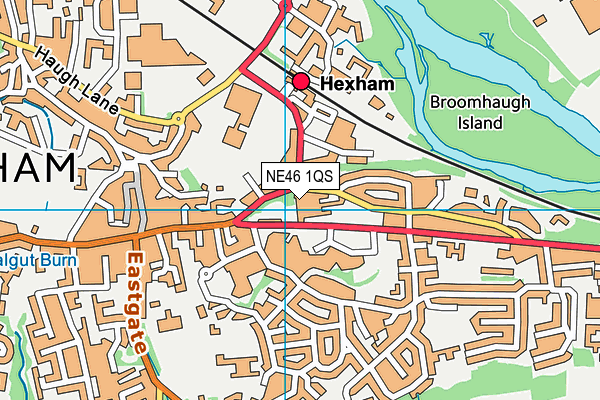 NE46 1QS map - OS VectorMap District (Ordnance Survey)