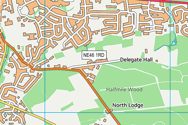 NE46 1RD map - OS VectorMap District (Ordnance Survey)