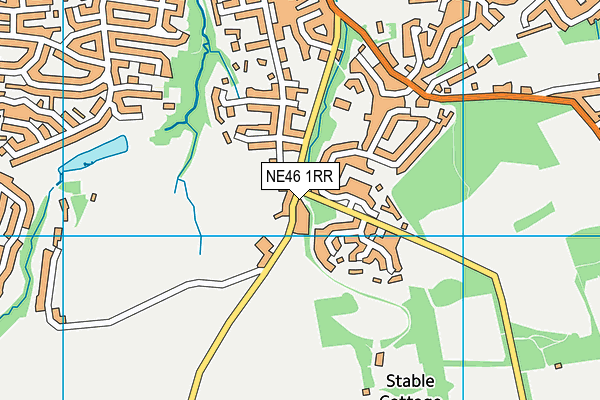 NE46 1RR map - OS VectorMap District (Ordnance Survey)