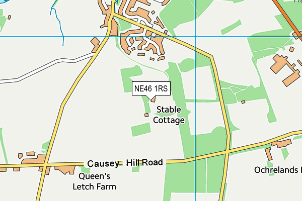 NE46 1RS map - OS VectorMap District (Ordnance Survey)