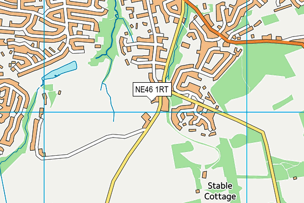 NE46 1RT map - OS VectorMap District (Ordnance Survey)