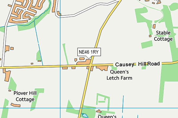 NE46 1RY map - OS VectorMap District (Ordnance Survey)