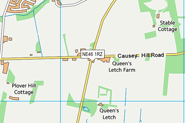 NE46 1RZ map - OS VectorMap District (Ordnance Survey)