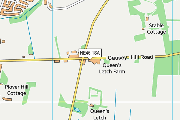 NE46 1SA map - OS VectorMap District (Ordnance Survey)