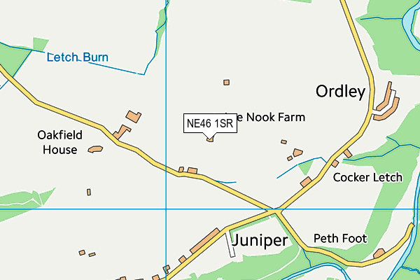 NE46 1SR map - OS VectorMap District (Ordnance Survey)