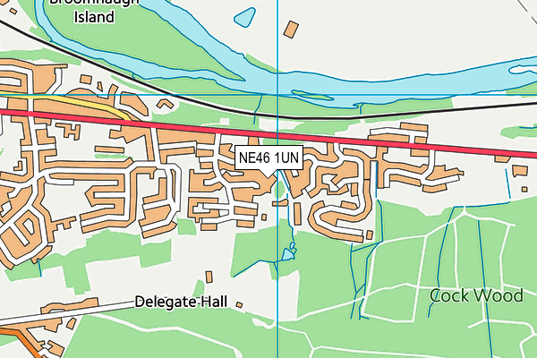 NE46 1UN map - OS VectorMap District (Ordnance Survey)