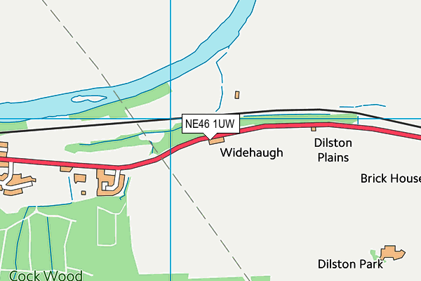 NE46 1UW map - OS VectorMap District (Ordnance Survey)