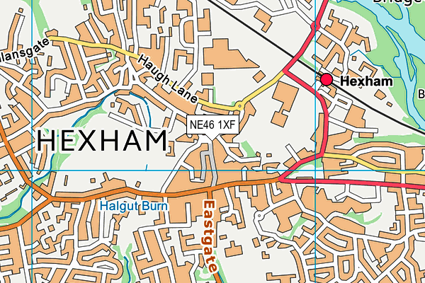 NE46 1XF map - OS VectorMap District (Ordnance Survey)