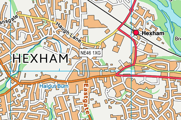 NE46 1XG map - OS VectorMap District (Ordnance Survey)