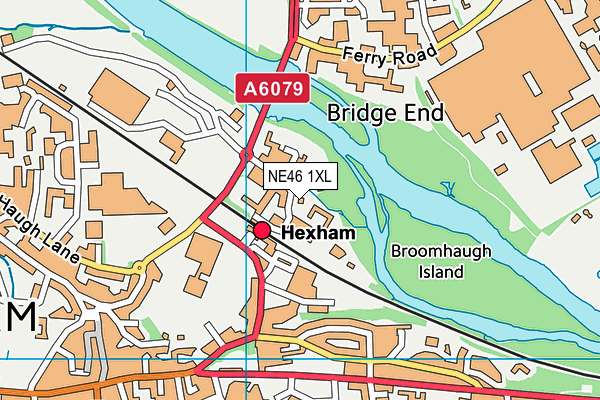 NE46 1XL map - OS VectorMap District (Ordnance Survey)