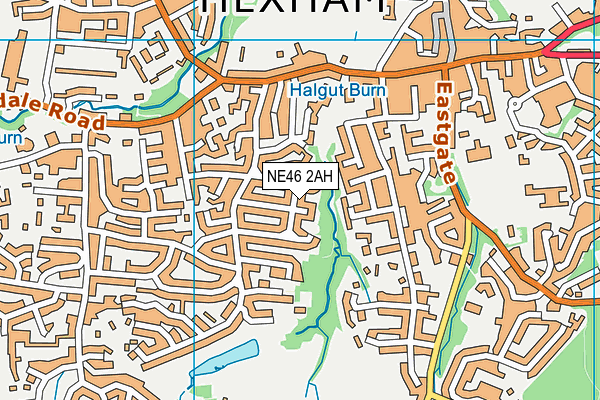 NE46 2AH map - OS VectorMap District (Ordnance Survey)