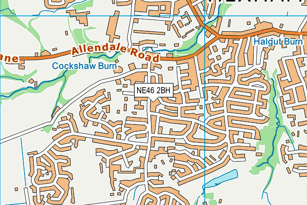 NE46 2BH map - OS VectorMap District (Ordnance Survey)