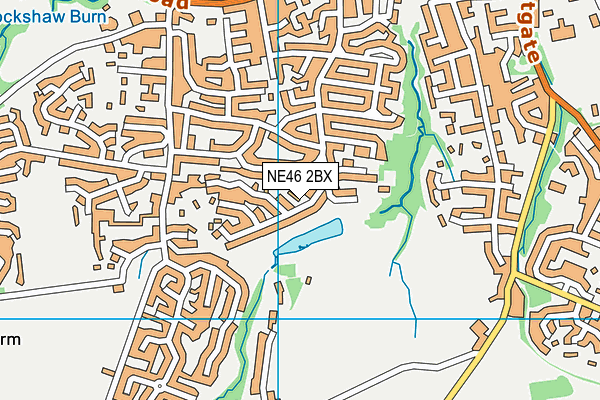 NE46 2BX map - OS VectorMap District (Ordnance Survey)