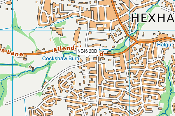 St Joseph's Catholic Middle School, Hexham map (NE46 2DD) - OS VectorMap District (Ordnance Survey)