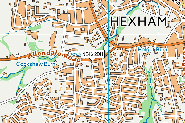 NE46 2DH map - OS VectorMap District (Ordnance Survey)