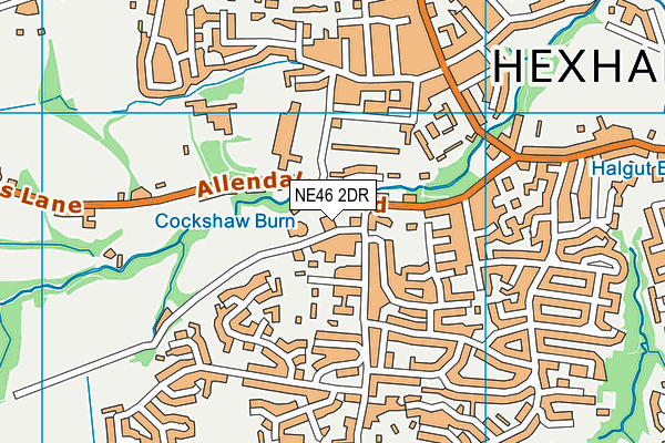 NE46 2DR map - OS VectorMap District (Ordnance Survey)