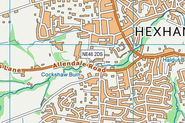 NE46 2DS map - OS VectorMap District (Ordnance Survey)