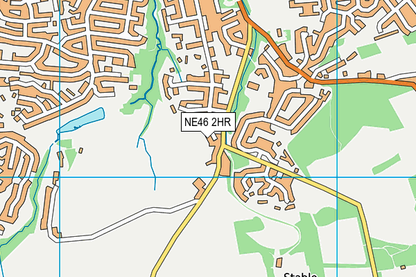 NE46 2HR map - OS VectorMap District (Ordnance Survey)