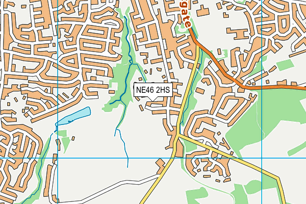 NE46 2HS map - OS VectorMap District (Ordnance Survey)