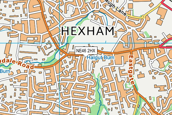 NE46 2HX map - OS VectorMap District (Ordnance Survey)