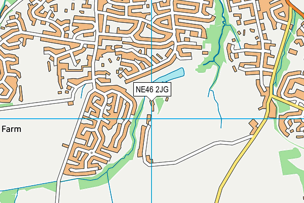 NE46 2JG map - OS VectorMap District (Ordnance Survey)