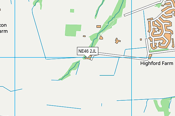 NE46 2JL map - OS VectorMap District (Ordnance Survey)