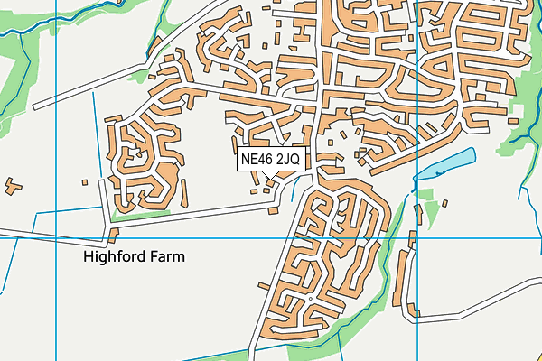 NE46 2JQ map - OS VectorMap District (Ordnance Survey)