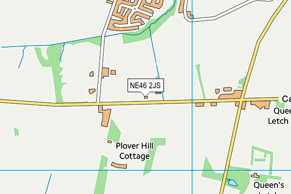 NE46 2JS map - OS VectorMap District (Ordnance Survey)