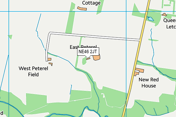 NE46 2JT map - OS VectorMap District (Ordnance Survey)