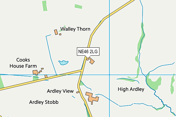 NE46 2LG map - OS VectorMap District (Ordnance Survey)