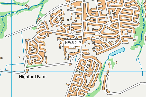 NE46 2LP map - OS VectorMap District (Ordnance Survey)