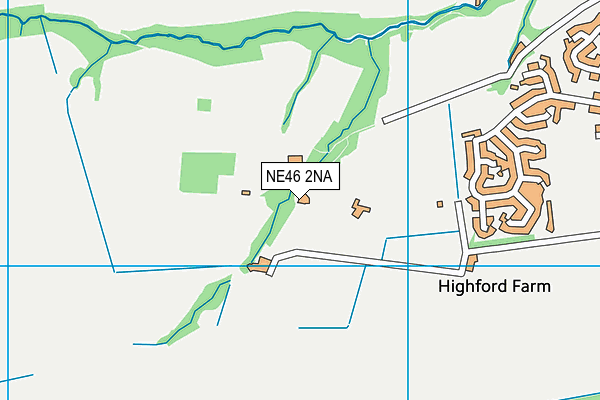 NE46 2NA map - OS VectorMap District (Ordnance Survey)