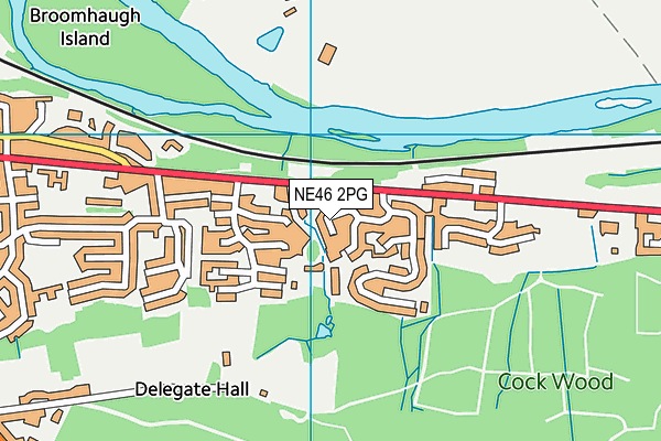 NE46 2PG map - OS VectorMap District (Ordnance Survey)